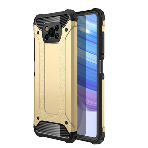 Silicone Matte Finish and Plastic Back Cover Case WL1 for Xiaomi Poco X3 Pro Gold