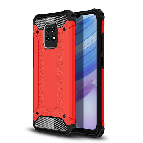 Silicone Matte Finish and Plastic Back Cover Case WL1 for Xiaomi Redmi 10X 5G Red