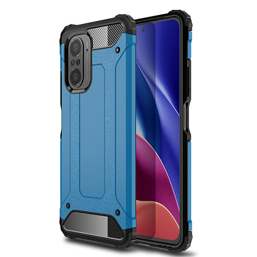 Silicone Matte Finish and Plastic Back Cover Case WL1 for Xiaomi Redmi K40 Pro 5G Blue