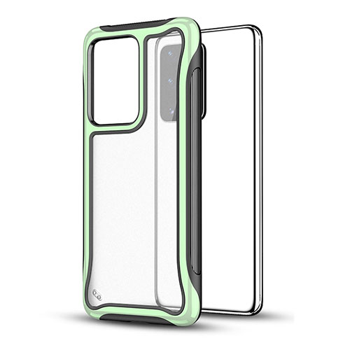 Silicone Matte Finish and Plastic Back Cover Case YF1 for Samsung Galaxy S20 Plus 5G Green