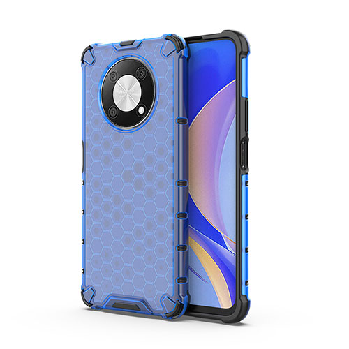 Silicone Transparent Frame Case Cover 360 Degrees AM1 for Huawei Enjoy 50 Pro Blue