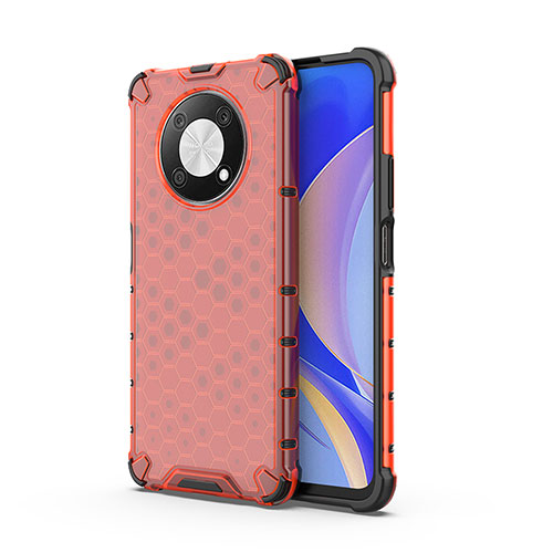 Silicone Transparent Frame Case Cover 360 Degrees AM1 for Huawei Enjoy 50 Pro Red