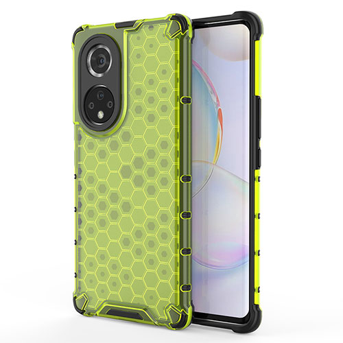 Silicone Transparent Frame Case Cover 360 Degrees AM1 for Huawei Honor 50 Pro 5G Green