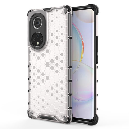 Silicone Transparent Frame Case Cover 360 Degrees AM1 for Huawei Honor 50 Pro 5G White