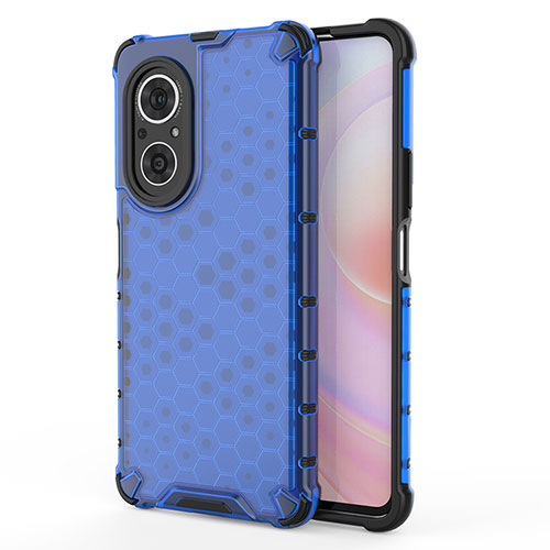 Silicone Transparent Frame Case Cover 360 Degrees AM1 for Huawei Honor 50 SE 5G Blue