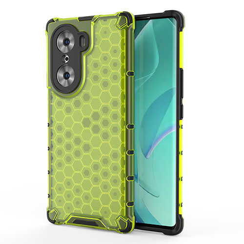 Silicone Transparent Frame Case Cover 360 Degrees AM1 for Huawei Honor 60 Pro 5G Green