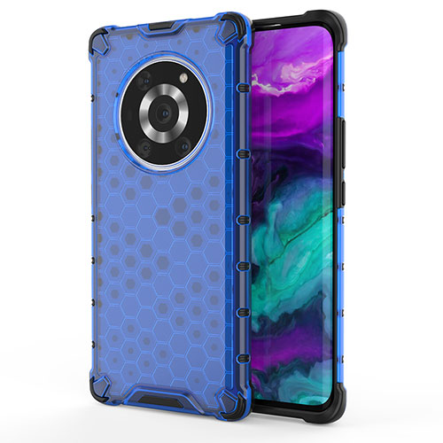 Silicone Transparent Frame Case Cover 360 Degrees AM1 for Huawei Honor Magic3 Pro 5G Blue