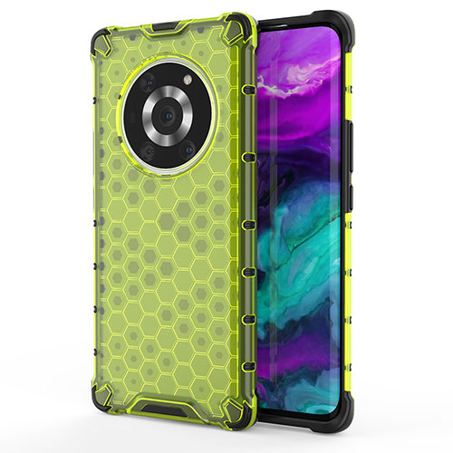 Silicone Transparent Frame Case Cover 360 Degrees AM1 for Huawei Honor Magic3 Pro 5G Green