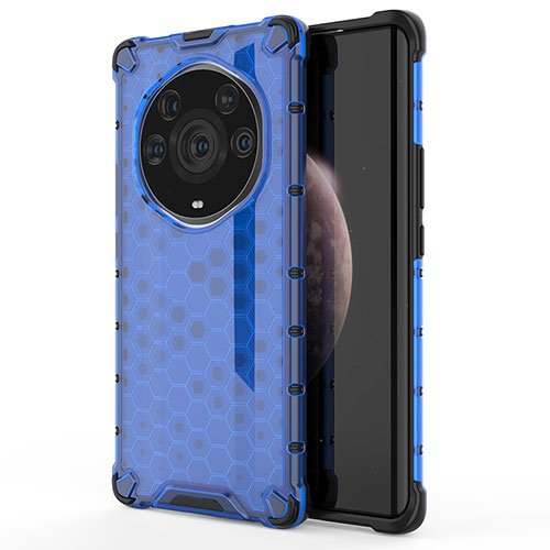 Silicone Transparent Frame Case Cover 360 Degrees AM1 for Huawei Honor Magic3 Pro+ Plus 5G Blue