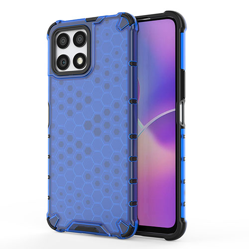 Silicone Transparent Frame Case Cover 360 Degrees AM1 for Huawei Honor X30i Blue