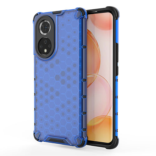 Silicone Transparent Frame Case Cover 360 Degrees AM1 for Huawei Nova 9 Blue