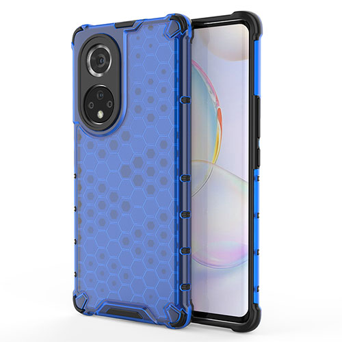 Silicone Transparent Frame Case Cover 360 Degrees AM1 for Huawei Nova 9 Pro Blue