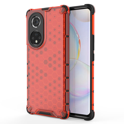 Silicone Transparent Frame Case Cover 360 Degrees AM1 for Huawei Nova 9 Pro Red