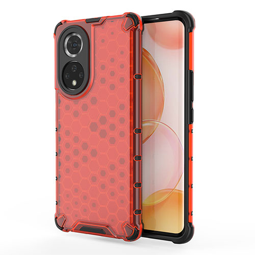 Silicone Transparent Frame Case Cover 360 Degrees AM1 for Huawei Nova 9 Red