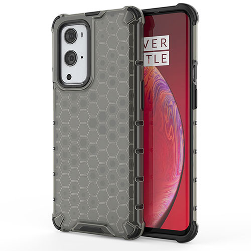 Silicone Transparent Frame Case Cover 360 Degrees AM1 for OnePlus 9 Pro 5G Black