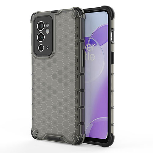 Silicone Transparent Frame Case Cover 360 Degrees AM1 for OnePlus 9RT 5G Black