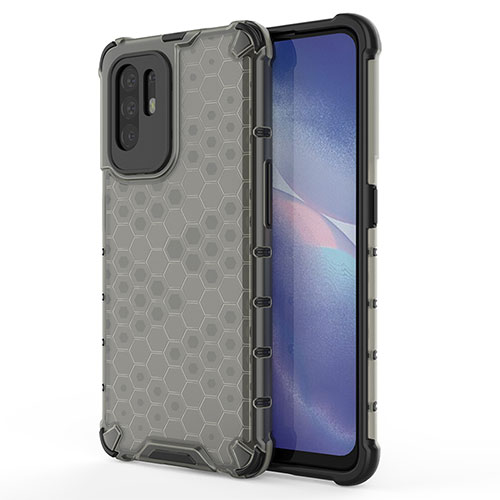 Silicone Transparent Frame Case Cover 360 Degrees AM1 for Oppo F19 Pro+ Plus 5G Black