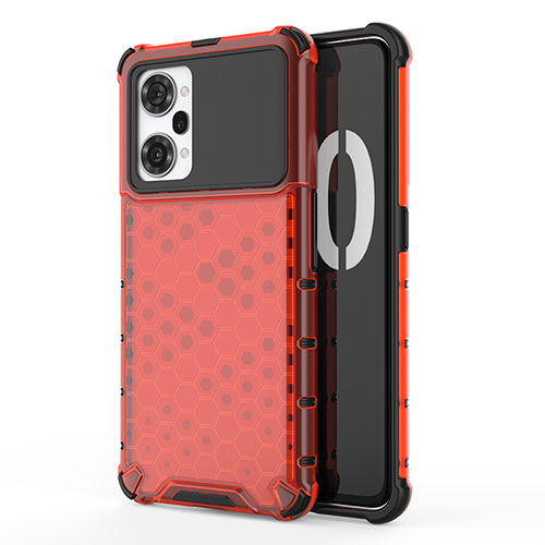 Silicone Transparent Frame Case Cover 360 Degrees AM1 for Oppo K10 Pro 5G Red