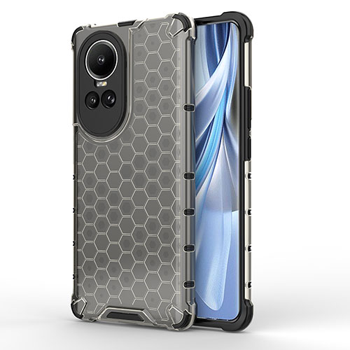 Silicone Transparent Frame Case Cover 360 Degrees AM1 for Oppo Reno10 Pro 5G Black