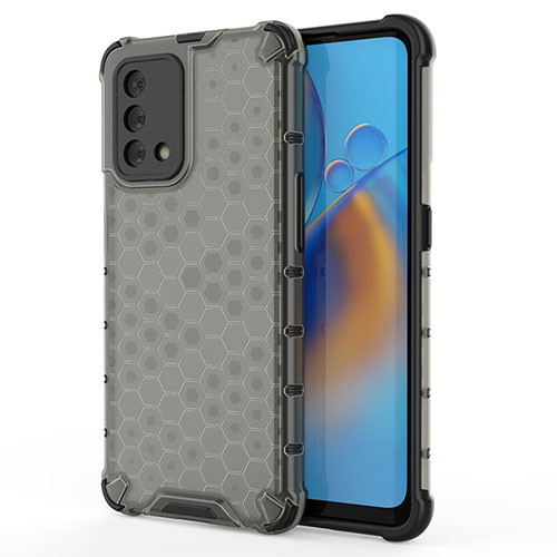 Silicone Transparent Frame Case Cover 360 Degrees AM1 for Oppo Reno6 Lite Black