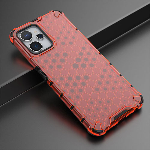 Silicone Transparent Frame Case Cover 360 Degrees AM1 for Realme 10 5G Red