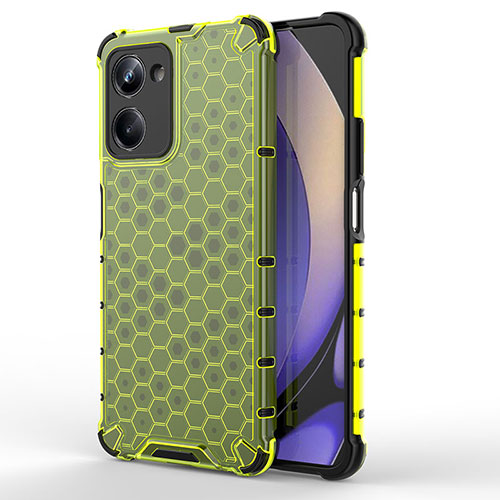 Silicone Transparent Frame Case Cover 360 Degrees AM1 for Realme 10 Pro 5G Green