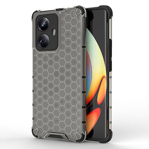 Silicone Transparent Frame Case Cover 360 Degrees AM1 for Realme 10 Pro+ Plus 5G Black