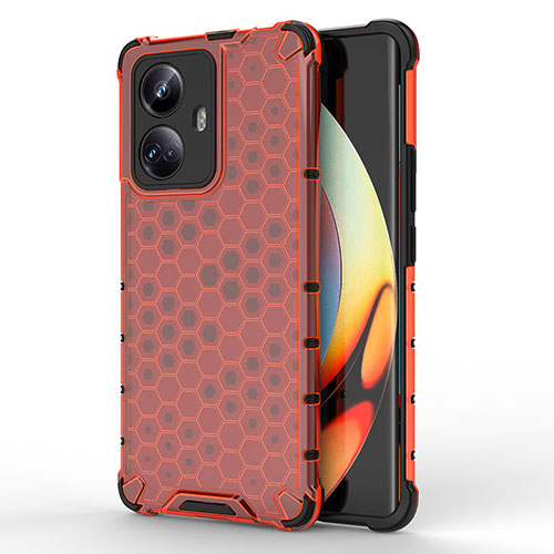 Silicone Transparent Frame Case Cover 360 Degrees AM1 for Realme 10 Pro+ Plus 5G Red