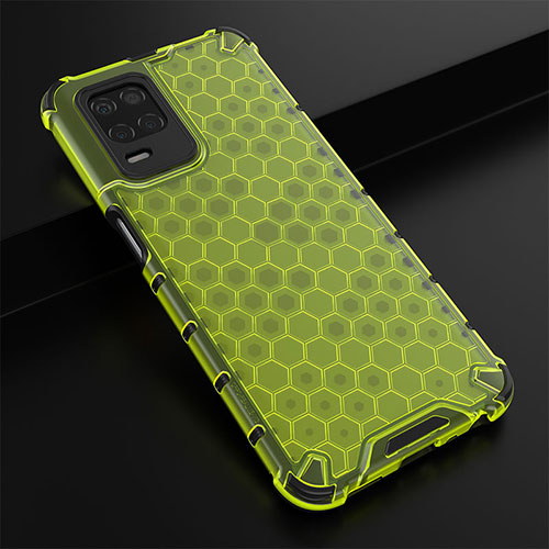 Silicone Transparent Frame Case Cover 360 Degrees AM1 for Realme 8 5G Green