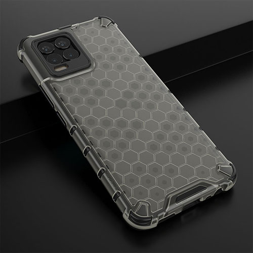 Silicone Transparent Frame Case Cover 360 Degrees AM1 for Realme 8 Pro Black