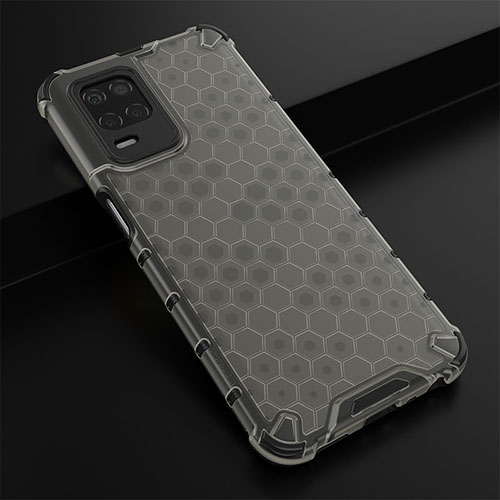 Silicone Transparent Frame Case Cover 360 Degrees AM1 for Realme 8s 5G Black