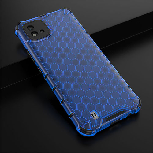 Silicone Transparent Frame Case Cover 360 Degrees AM1 for Realme C11 (2021) Blue