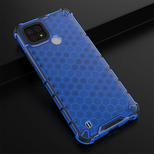 Silicone Transparent Frame Case Cover 360 Degrees AM1 for Realme C21 Blue