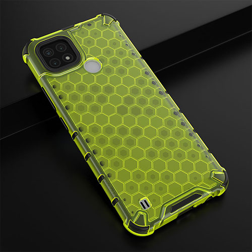 Silicone Transparent Frame Case Cover 360 Degrees AM1 for Realme C21 Green