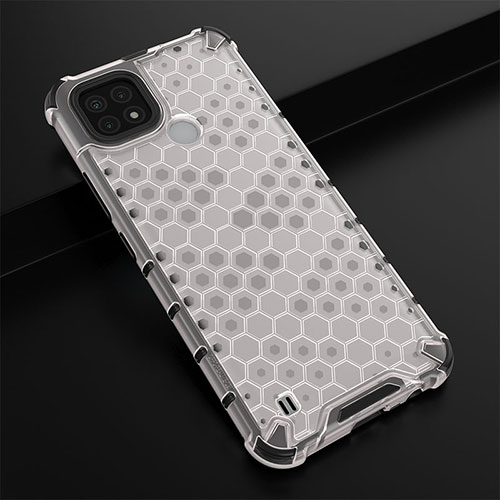 Silicone Transparent Frame Case Cover 360 Degrees AM1 for Realme C21 White