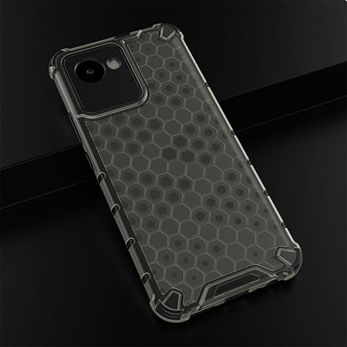 Silicone Transparent Frame Case Cover 360 Degrees AM1 for Realme C30 Black