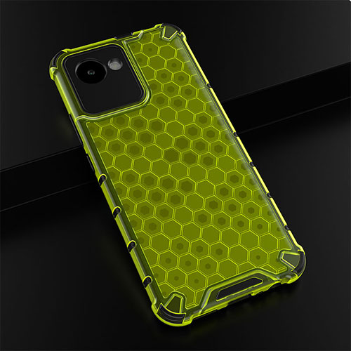 Silicone Transparent Frame Case Cover 360 Degrees AM1 for Realme C30 Green