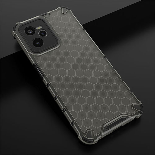 Silicone Transparent Frame Case Cover 360 Degrees AM1 for Realme C35 Black