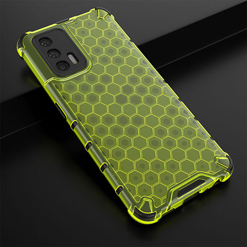 Silicone Transparent Frame Case Cover 360 Degrees AM1 for Realme GT Master 5G Green