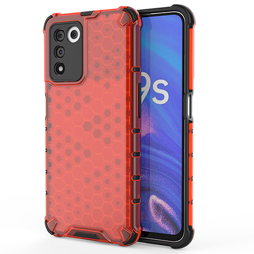 Silicone Transparent Frame Case Cover 360 Degrees AM1 for Realme Q3s 5G Red