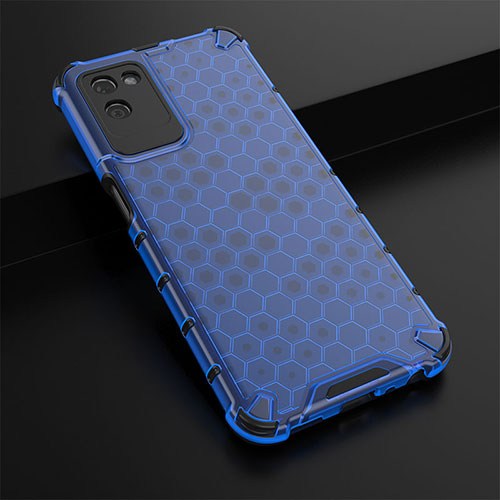 Silicone Transparent Frame Case Cover 360 Degrees AM1 for Realme V11s 5G Blue