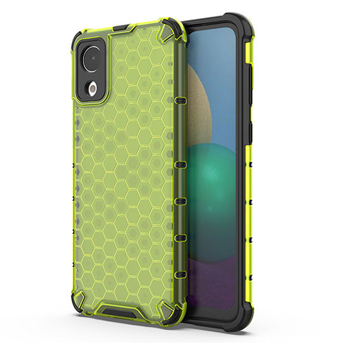 Silicone Transparent Frame Case Cover 360 Degrees AM1 for Samsung Galaxy A03 Core Green