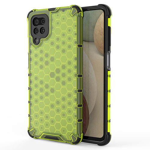 Silicone Transparent Frame Case Cover 360 Degrees AM1 for Samsung Galaxy A12 Nacho Green