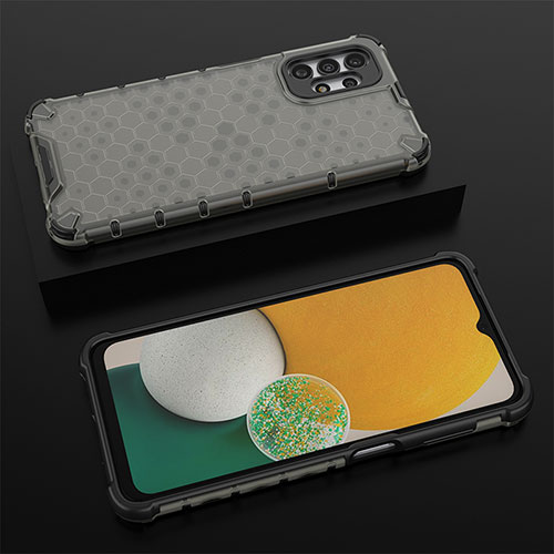 Silicone Transparent Frame Case Cover 360 Degrees AM1 for Samsung Galaxy A13 4G Black
