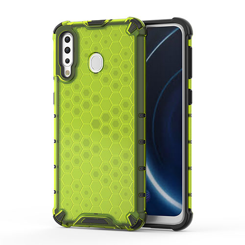 Silicone Transparent Frame Case Cover 360 Degrees AM1 for Samsung Galaxy A40s Green