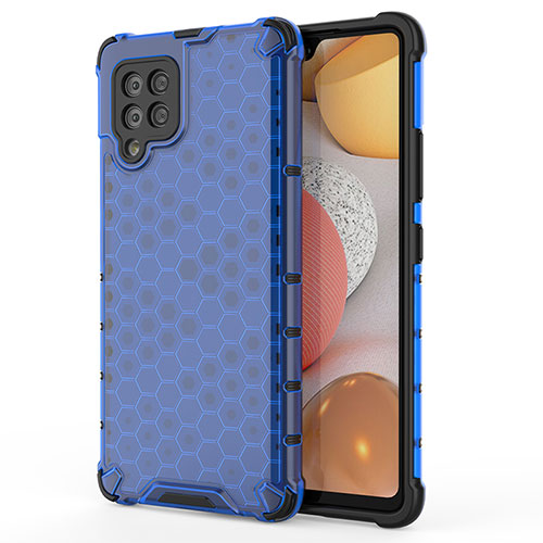 Silicone Transparent Frame Case Cover 360 Degrees AM1 for Samsung Galaxy A42 5G Blue