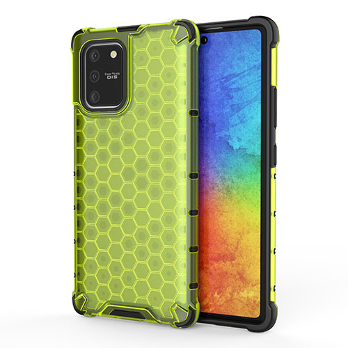 Silicone Transparent Frame Case Cover 360 Degrees AM1 for Samsung Galaxy A91 Green