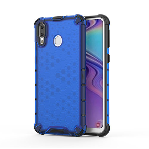 Silicone Transparent Frame Case Cover 360 Degrees AM1 for Samsung Galaxy M20 Blue