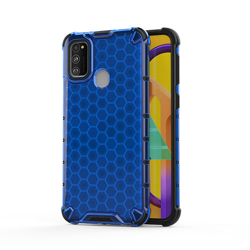 Silicone Transparent Frame Case Cover 360 Degrees AM1 for Samsung Galaxy M30s Blue