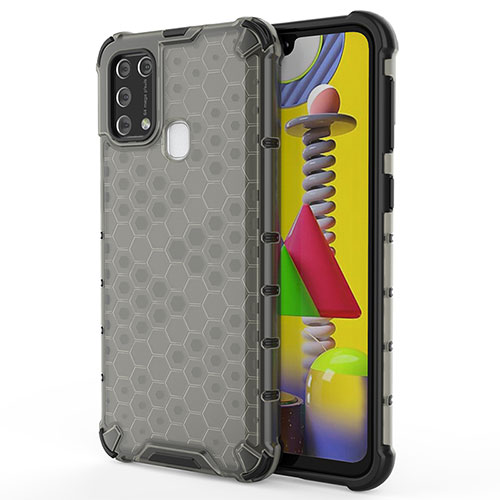 Silicone Transparent Frame Case Cover 360 Degrees AM1 for Samsung Galaxy M31 Prime Edition Black